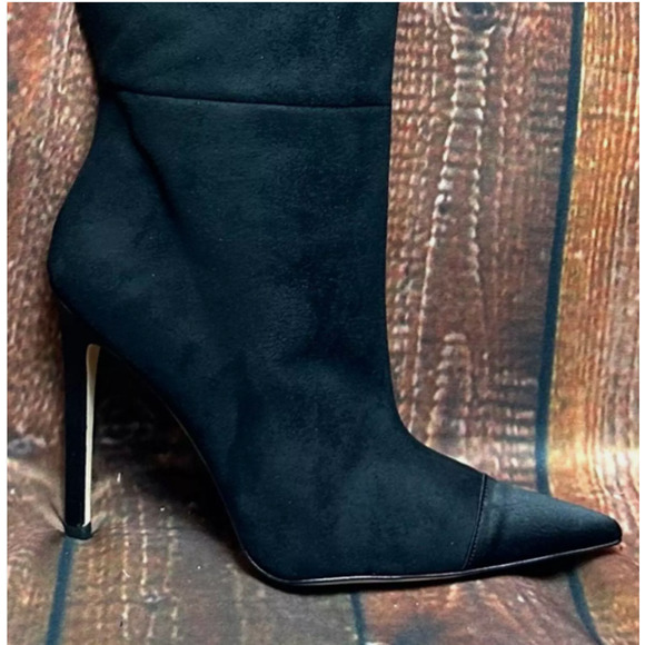 NIB Good American Women's Suede Stiletto Pointed Toe Over the Knee Boots Sz 8 - Picture 11 of 12